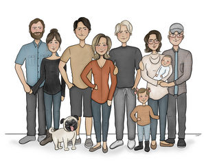 Family of 6 - Custom Portrait