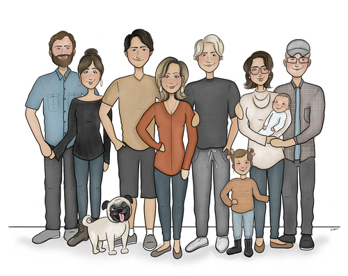 Family of 9 - Custom Portrait