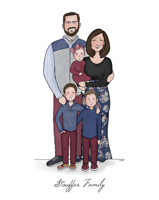 Family of 5 - Custom Portrait